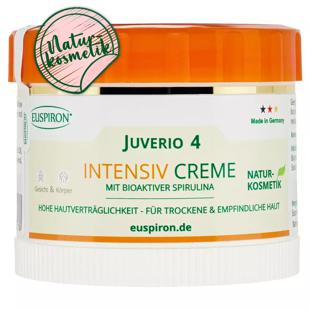 Juverio 4 Naturkosmetik - Intensiv Creme mit 4% Spirulina (50 ml)